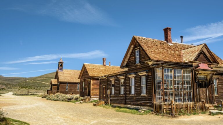 Bodie ghost town in California. Bodie is a historic state park from a gold rush era in the Bodie Hills east of the Sierra Nevada