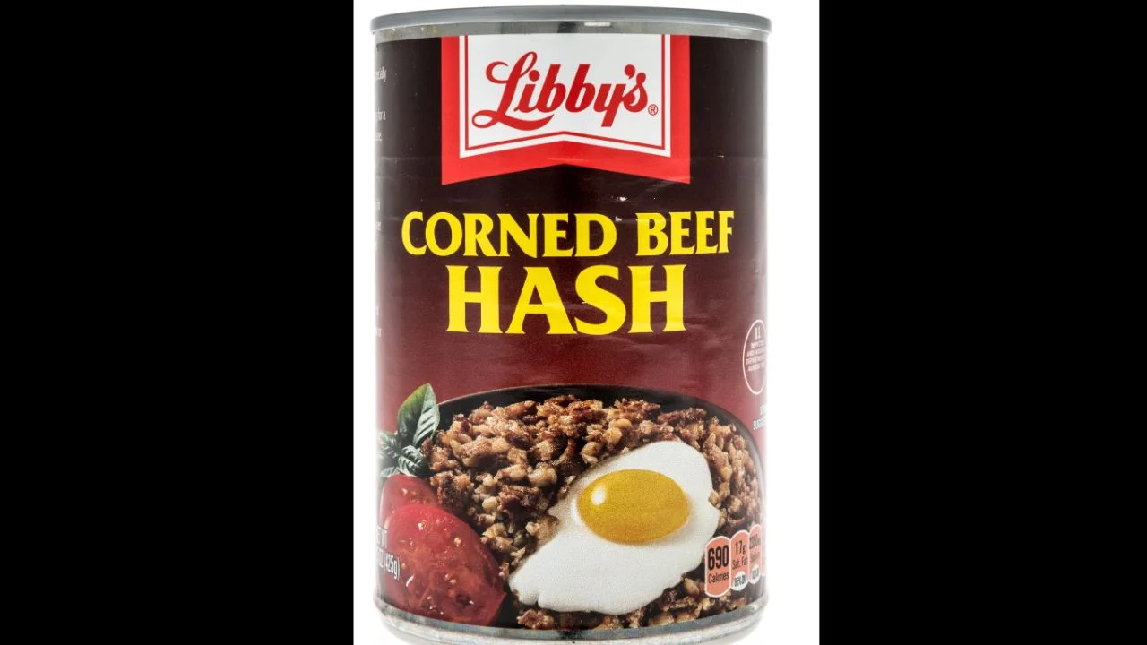 Winneconne, WI -20 March 2021: A package of Libbys corned beef hash on an isolated background