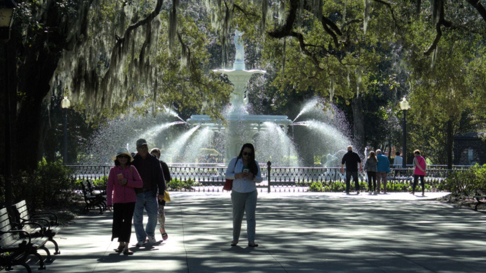tourists in savannah georgia east coast