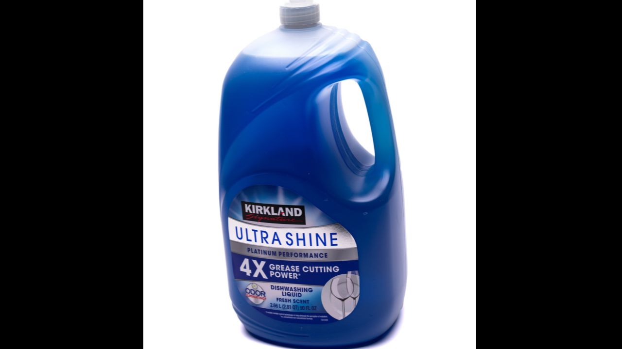 Leesburg. Virginia. UNITED STATES. January 10, 2025 Kirkland Signature Ultra Shine Platinum Detergent Plastic Bottle, Private Label Costco.
