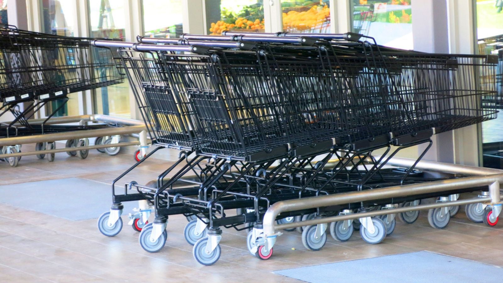 Shopping carts in the supermarket
