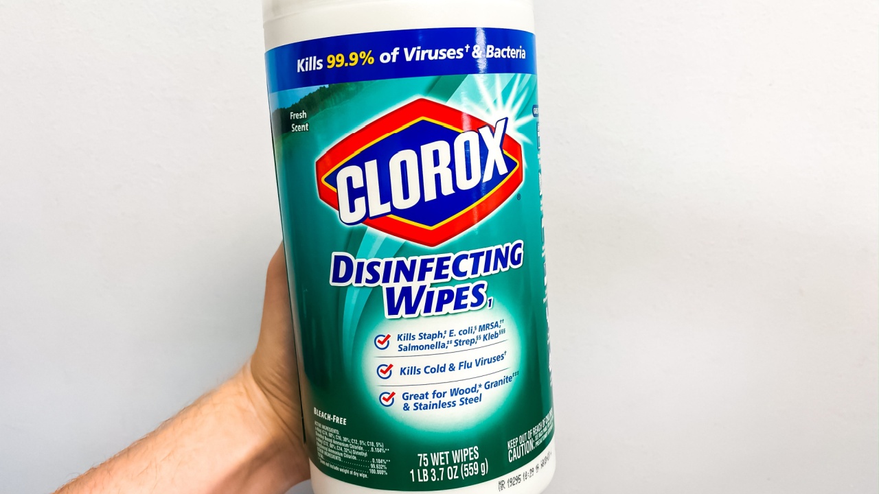 Clorox disinfecting wipes held by a customer. Brooklyn, New York USA March 8, 2020.