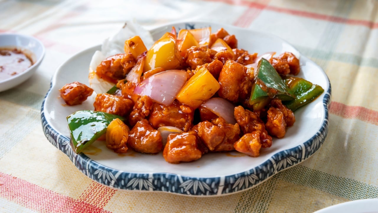 Sweet and Sour Pork in a plate