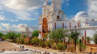 Tucson, Arizona, USA at historic Mission San Xavier del Bac.