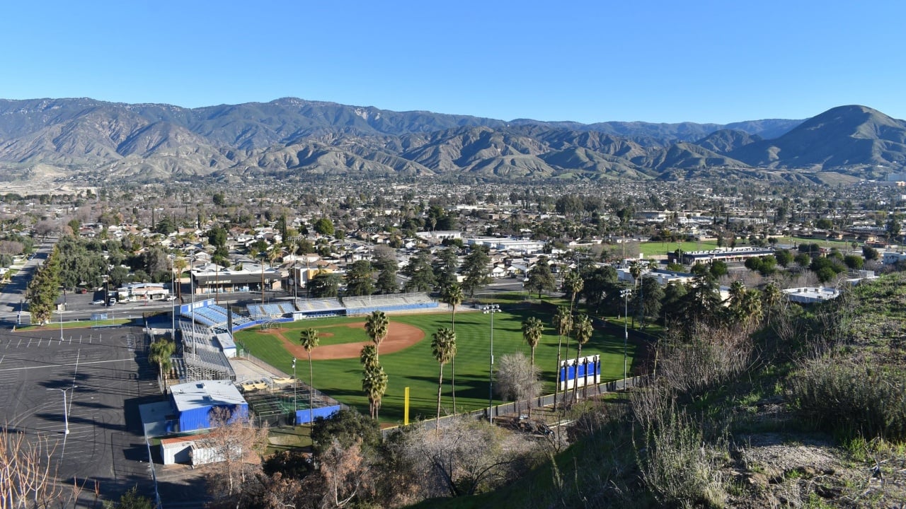 City view of San Bernardino in the Inland Empire of Southern California