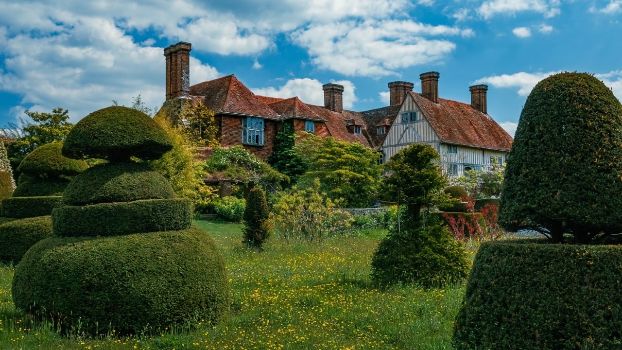 Great Dixter house and garden view