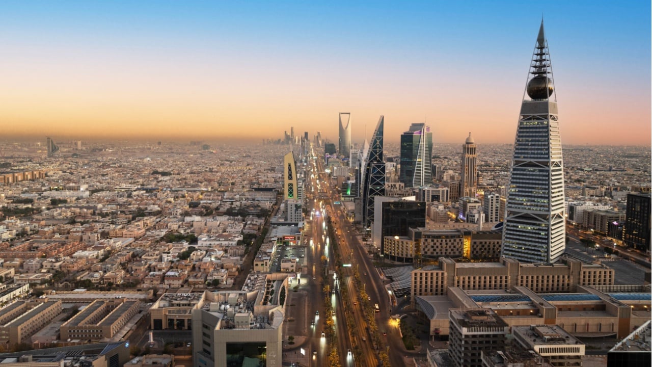 Riyadh Saudi Arabia Skyline Aerial Shot