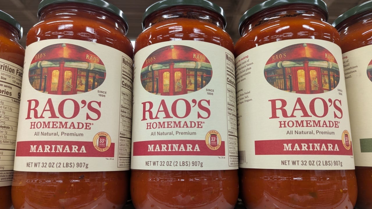 Apex, North Carolina - April 5 2025: Bottles of Rao's Homemade Marinara Sauce on Store Shelf at Publix