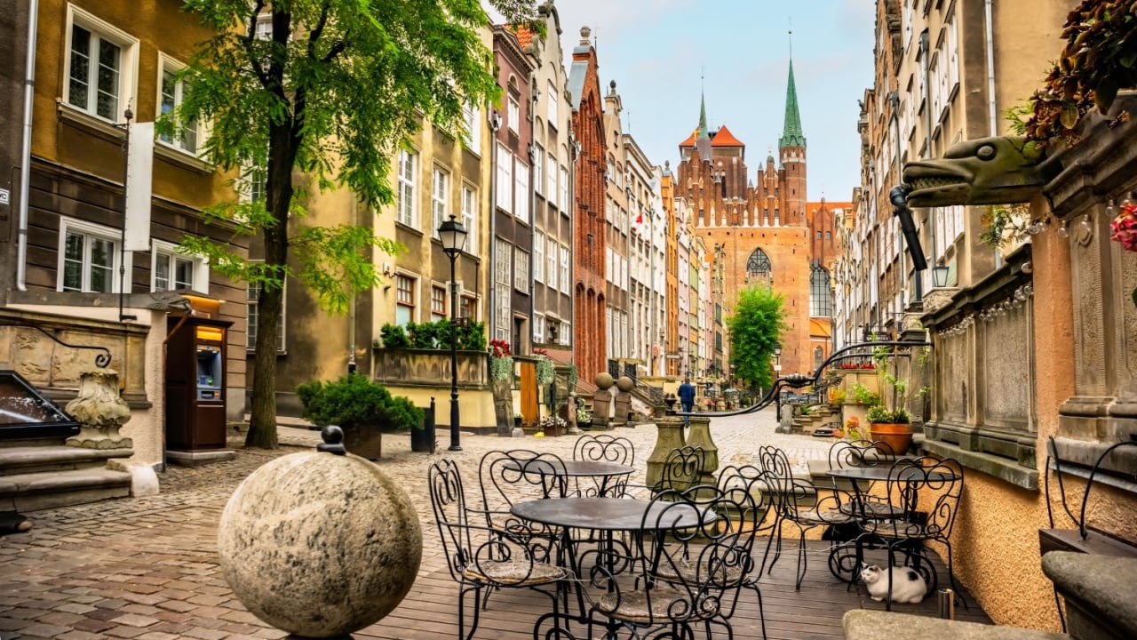 Architecture of Mariacka street in Gdansk is one of the most notable tourist attractions in Gdansk, Poland.