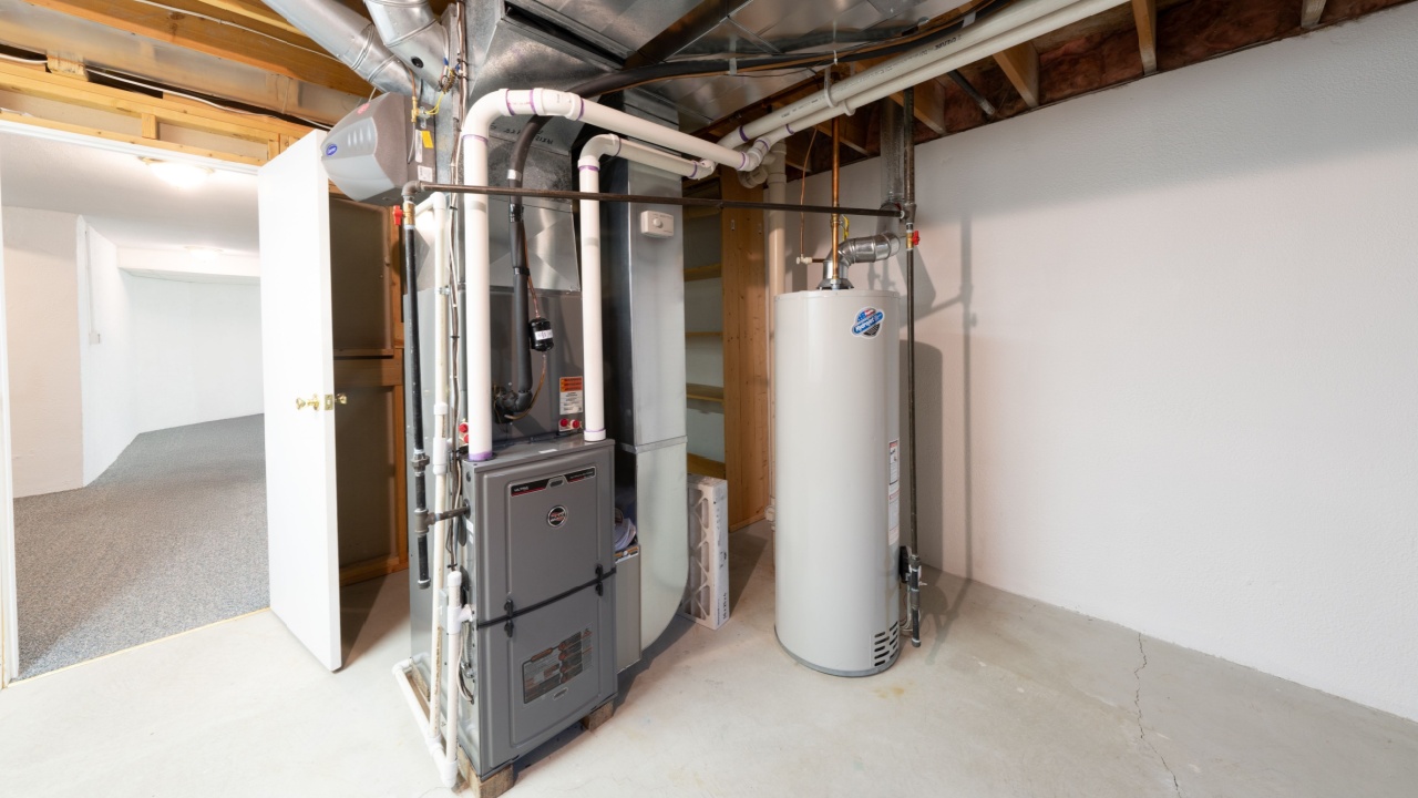 Detroit, Michigan -USA- May 9, 2025: home has been updated with a new furnace and hot water tank installed in the basement