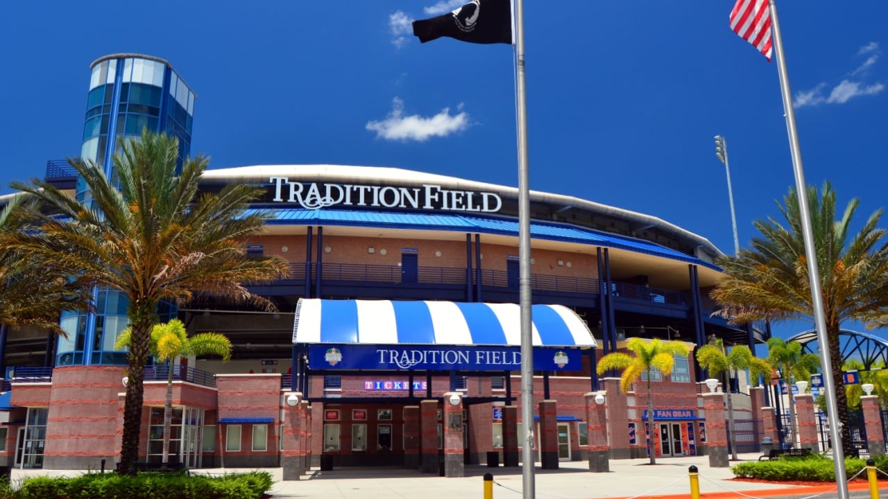 Port St Lucie, FL, USA March 18 Tradition Field, now called Clover Park, is the spring training home of the New York Mets baseball team in Port St. Lucie Florida
