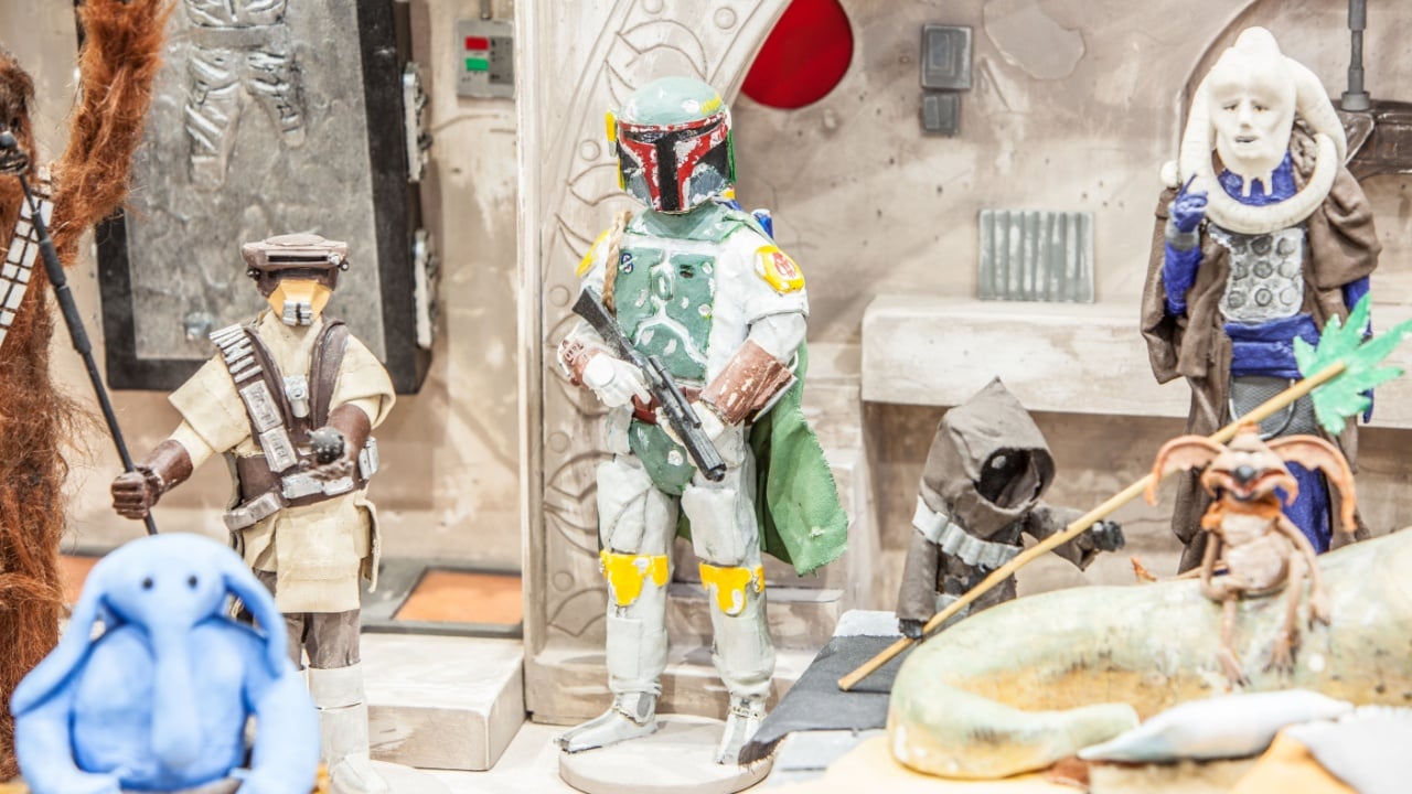 Poznan, Poland, April 29, 2017 Pyrkon - Fantasy Convent - Star Wars Boba Fett figures toys