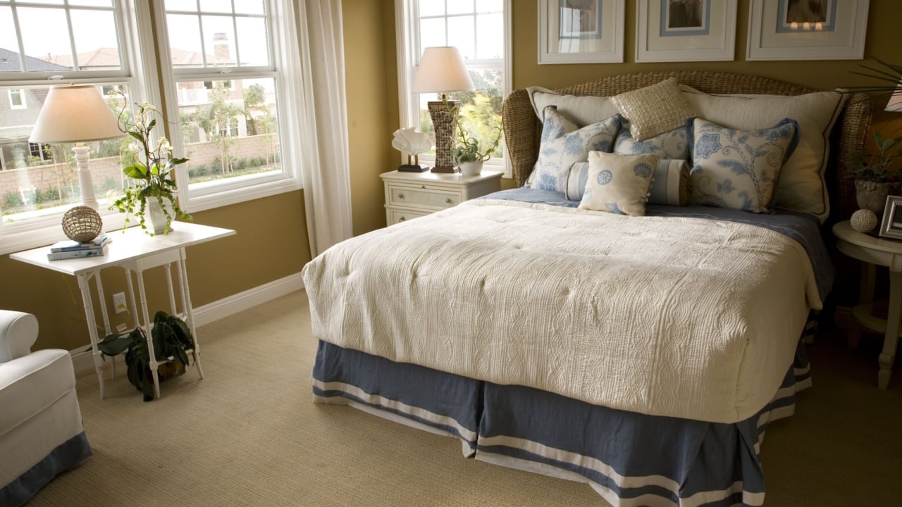Luxury home with comfortable bedroom and modern decor.