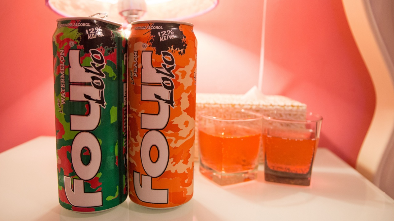 BEIJING, CHINA, SEPTEMBER, 2016: two cans of FOUR LOKO on the table