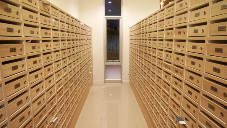 Wooden Mailbox at condominium