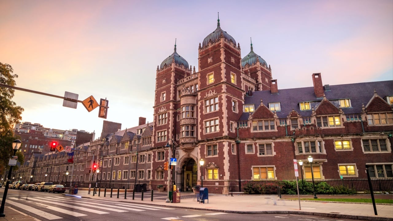 Very old building in University of Pennsylvania in Philadelphia, Pennsylvania