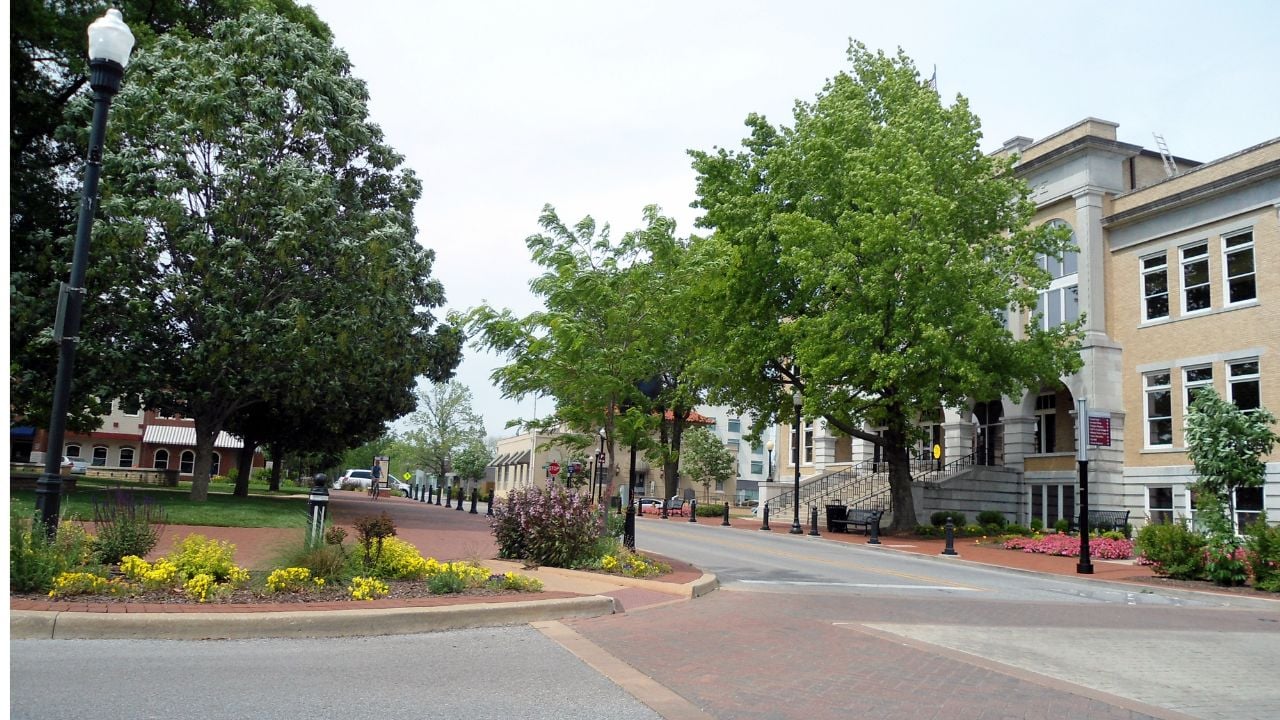 Downtown square in Bentonville, AR