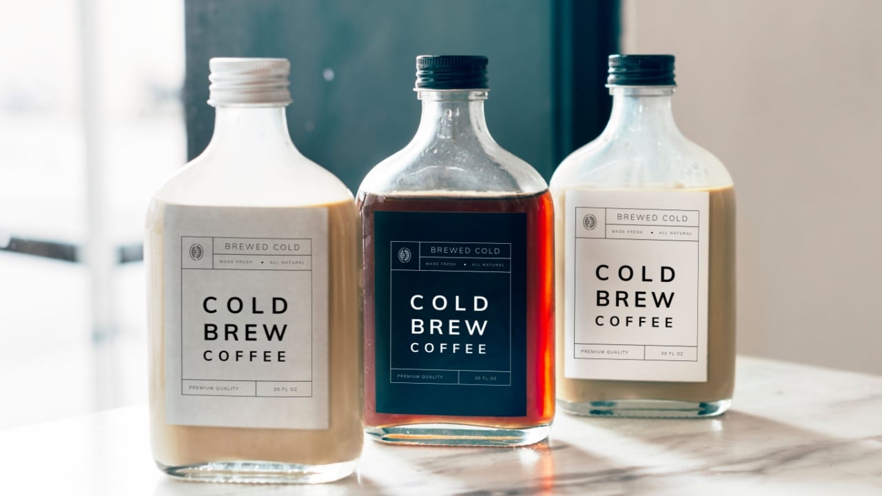 Cold brew coffee bottle mockup design