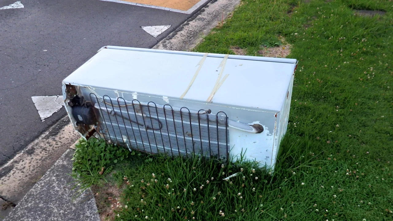 Old dumped refrigerator