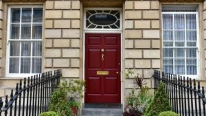 Front Door of an Old Town House on a London Street