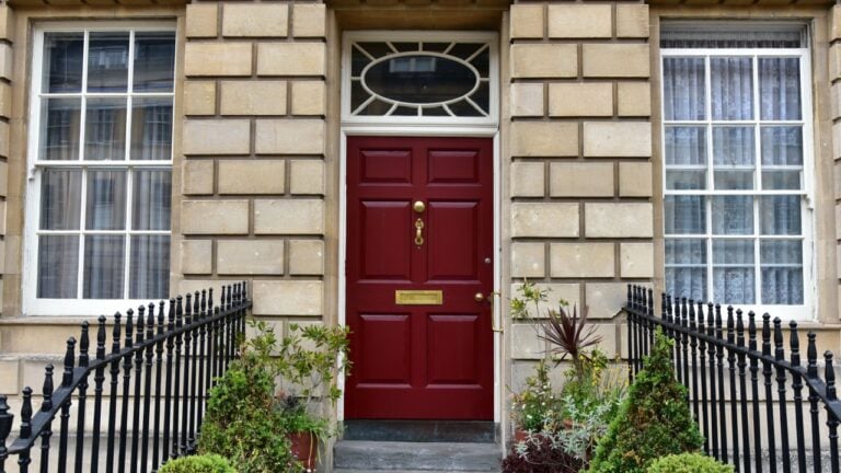 Front Door of an Old Town House on a London Street