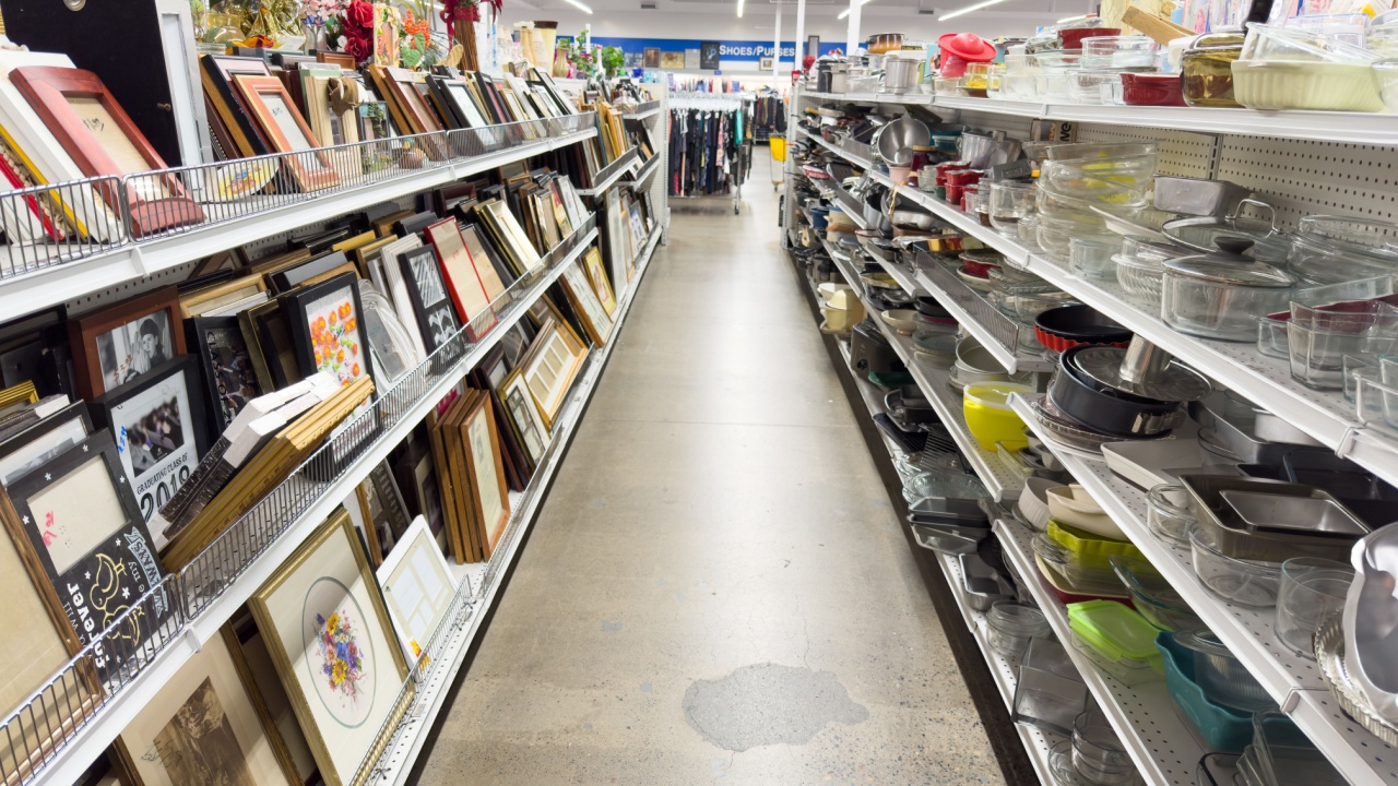 Los Angeles, CA - August 21, 2023: Wide view of the Goodwill store retailer. Popular second hand, donation based seller of goods.