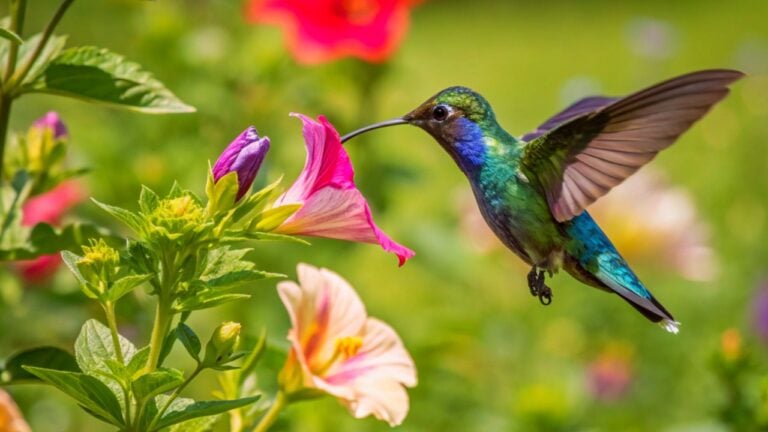Stunning close-up of a hummingbird . Captures nature's beauty and the elegance of these tiny birds