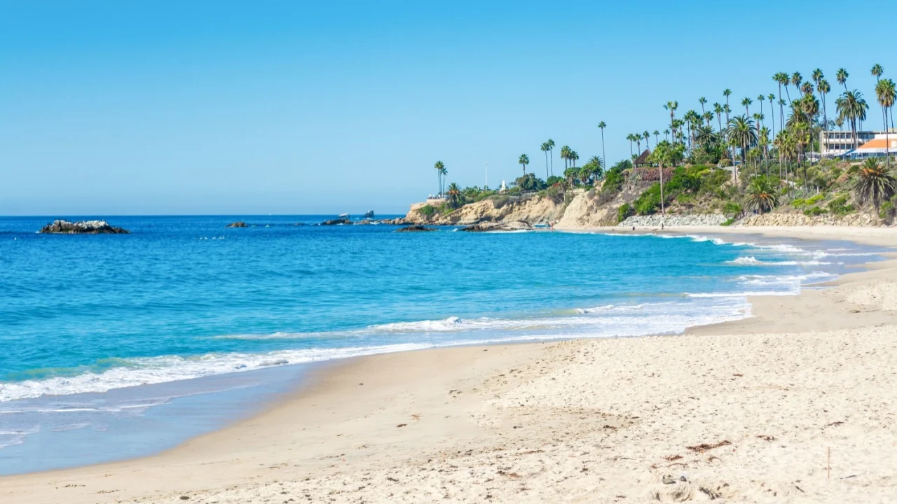 Famous Main Beach of Laguna Beach in California, USA