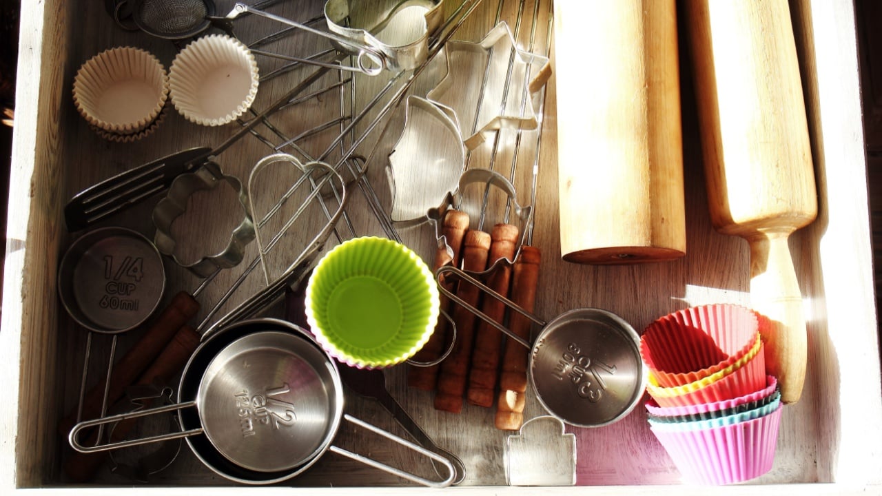 Inside kitchen drawer