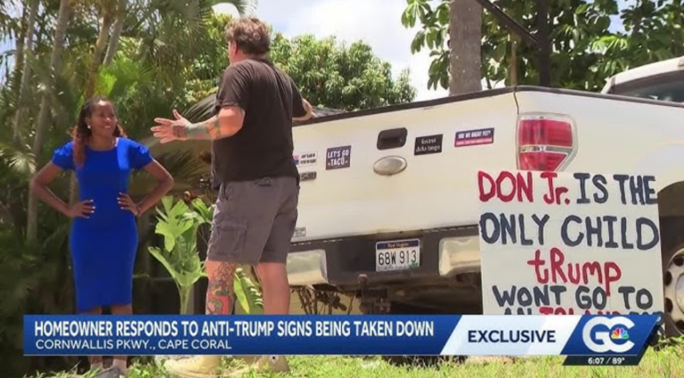 Homeowner Challenges $2,000 in Fines Over His Anti-Trump Yard Signs