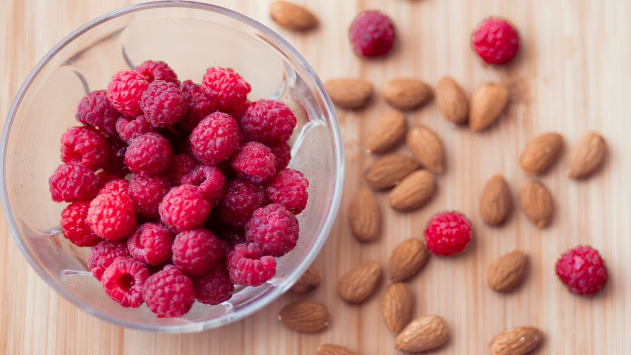 Bright raspberry with nuts