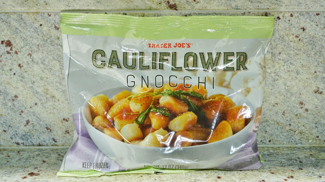 WEST WINDSOR, NJ -29 FEB 2020- A package of frozen Trader Joe cauliflower gnocchis. Trader Joe is an American specialty grocery store founded by Joe Coulombe.