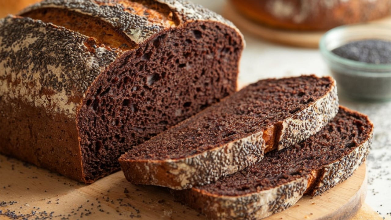 Pumpernickel: A dark, sweet rye bread baked slowly for long hours, giving it a unique texture and flavor.