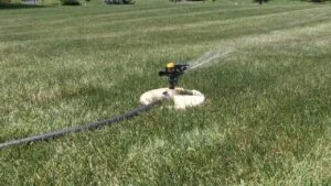 Watering lawn