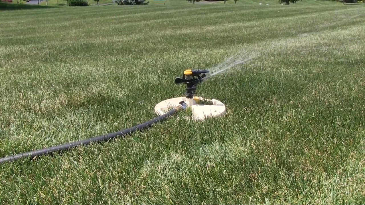 Watering lawn