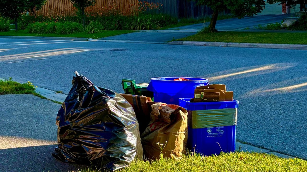 black garbage bags