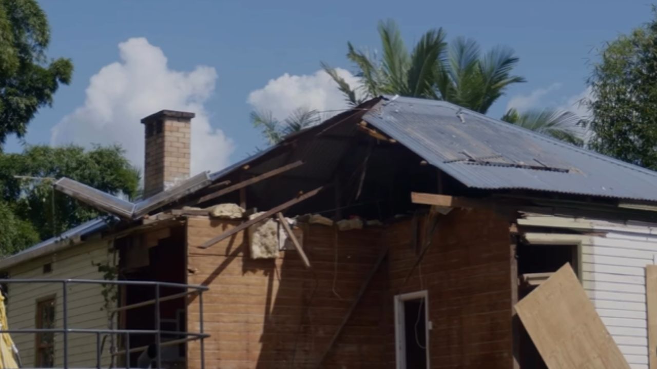 damaged house