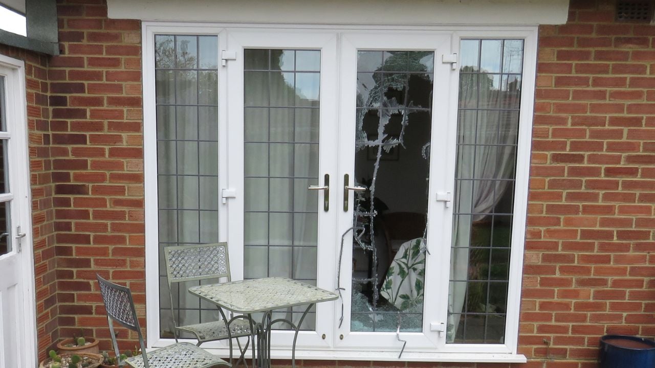 broken front window home invasion