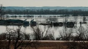 flooded rural property after storm