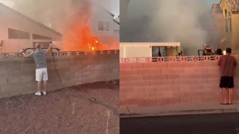 A Las Vegas Man Saw a Neighbor’s Shed on Fire and Jumped Two Walls to Help Stop It
