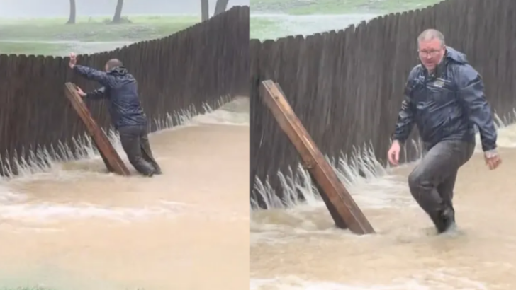A Flash Flood Tore Through an Indiana Yard, and a Husband Decided the Fence Was Worth Saving