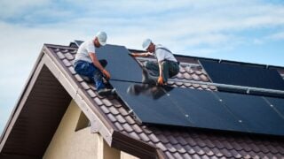 solar panels on residential roof