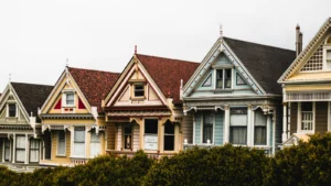 Houses Line a Pretty Street