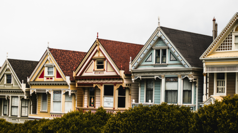 Houses Line a Pretty Street