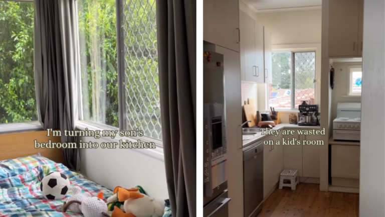 Mom Transforms Son's Room Into Kitchen