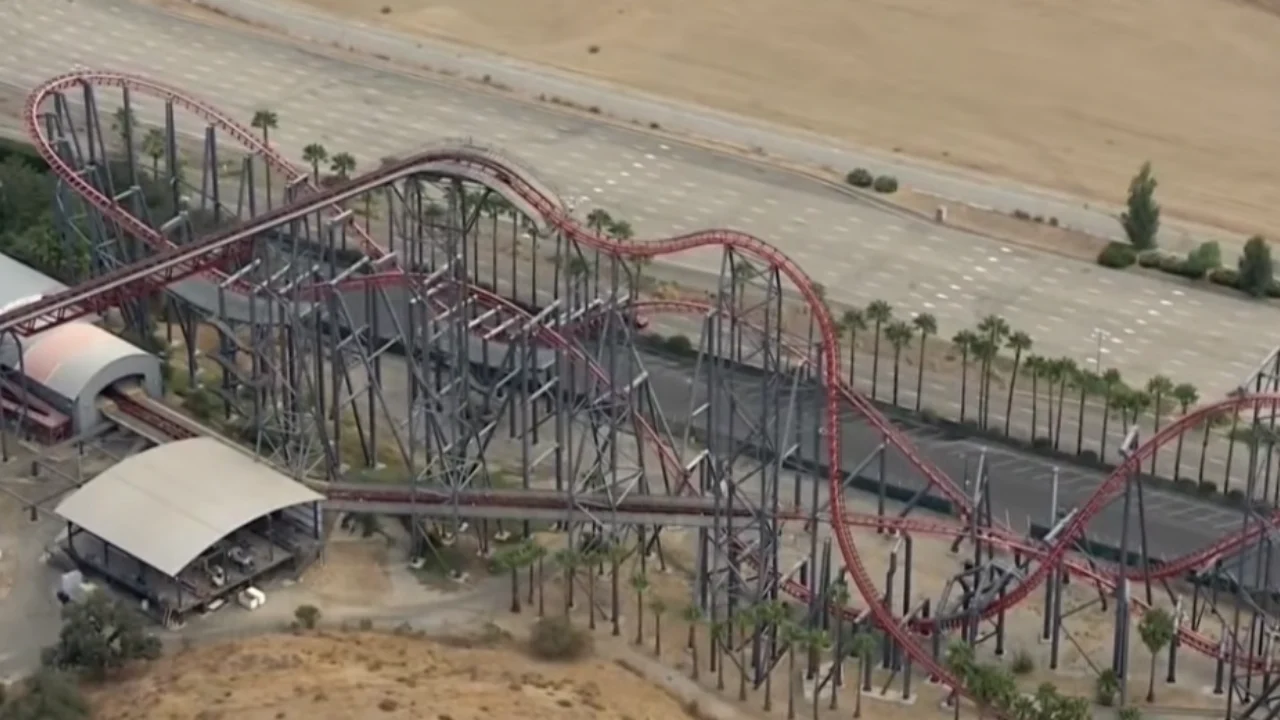 six flags roller coaster.
