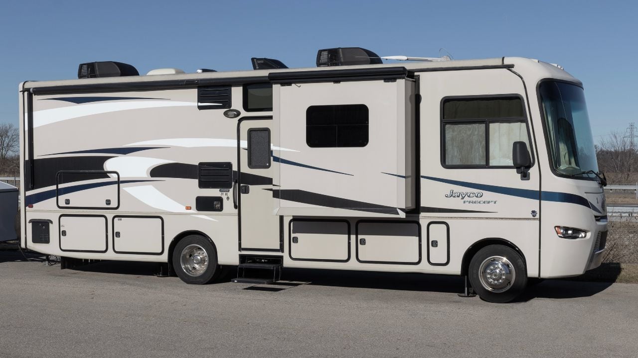 Indianapolis - Circa February 2023: Jayco Precept RV. Jayco is part of Thor Industries and builds recreational vehicles, motorhomes and fifth wheels.