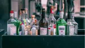 Empty liquor bottles