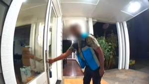 amazon driver outside the door.
