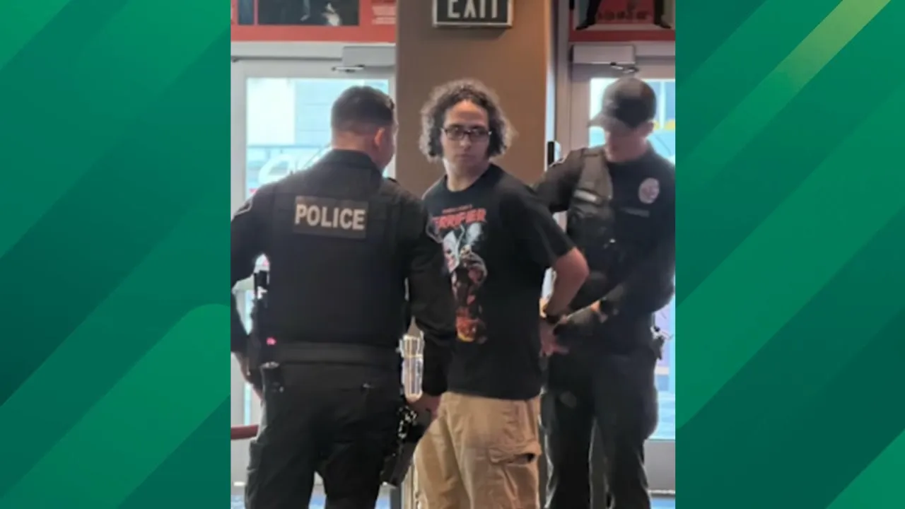 Man accused of pepper spraying moviegoer.